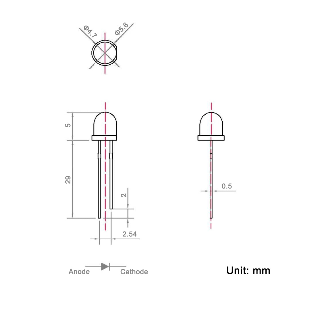 uxcell Uxcell 100Set 5mm LED Diodes Kit with Resistors Purple Light Clear Straw Hat 29mm Pin