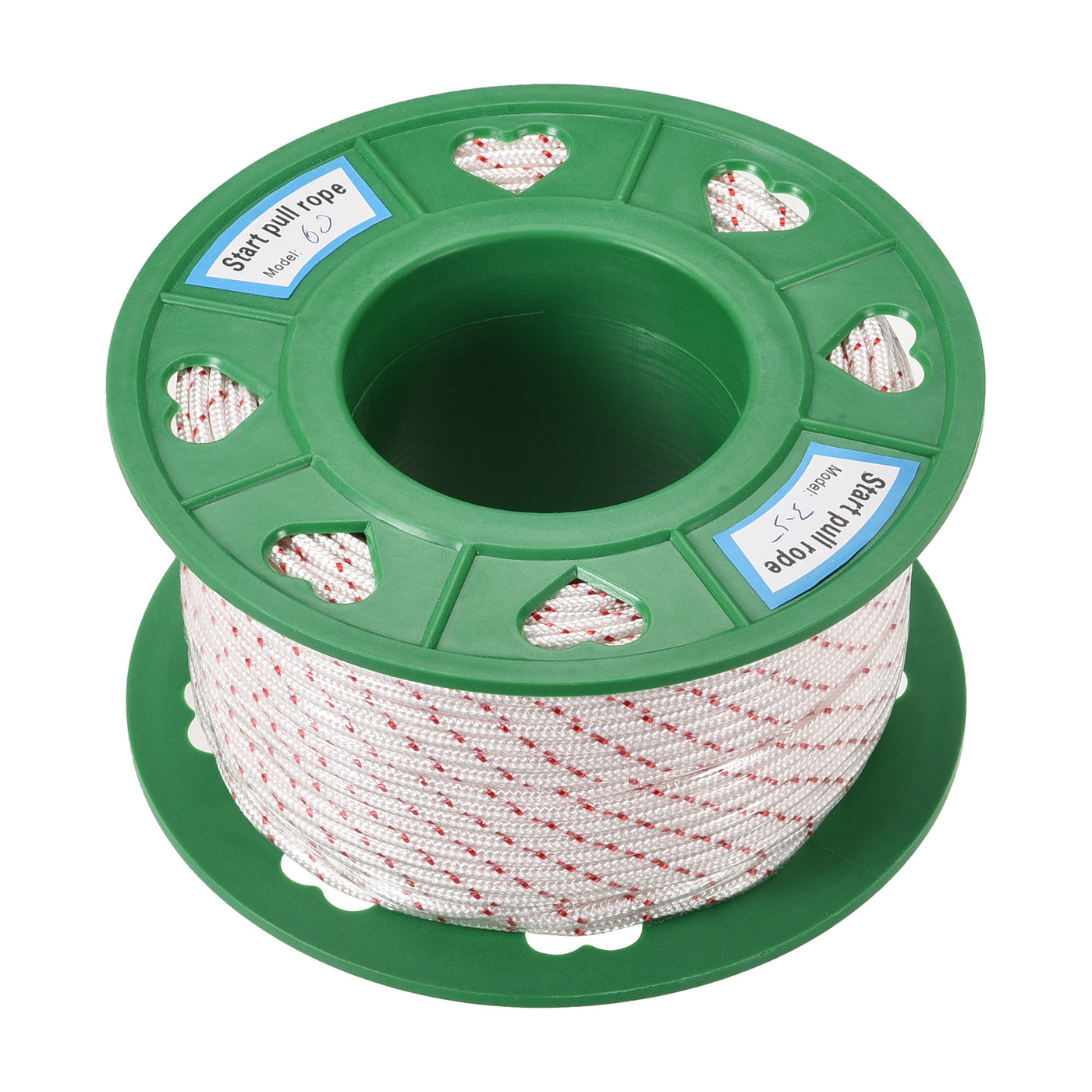 uxcell Uxcell Recoil start Rope 3.5mm 1/16 Inch Dia 60m 196ft Polyester Pull Cord White Red for Lawn Mower Trimmer Engine Replacement Part