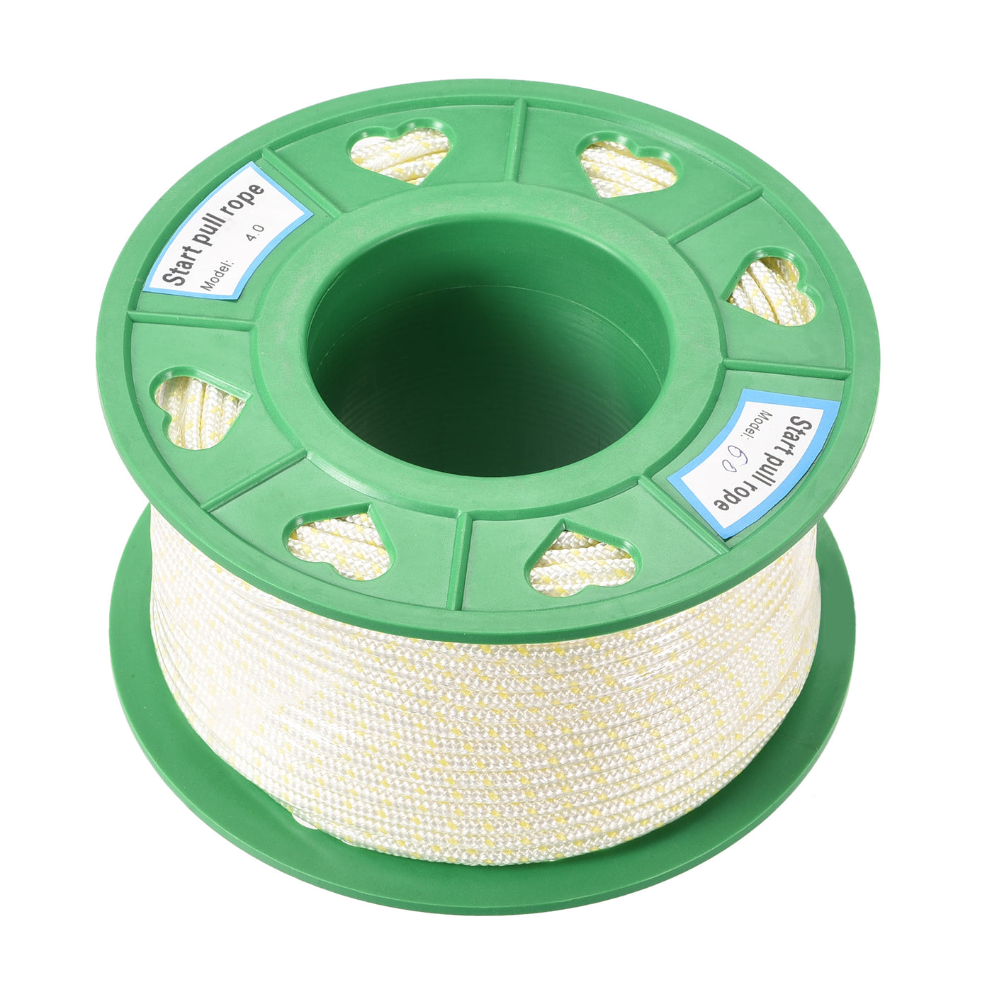 uxcell Uxcell Recoil start Rope 4mm 5/32 Inch Dia 60m 196ft Polyester Pull Cord White Yellow for Lawn Mower Trimmer Engine Replacement Part