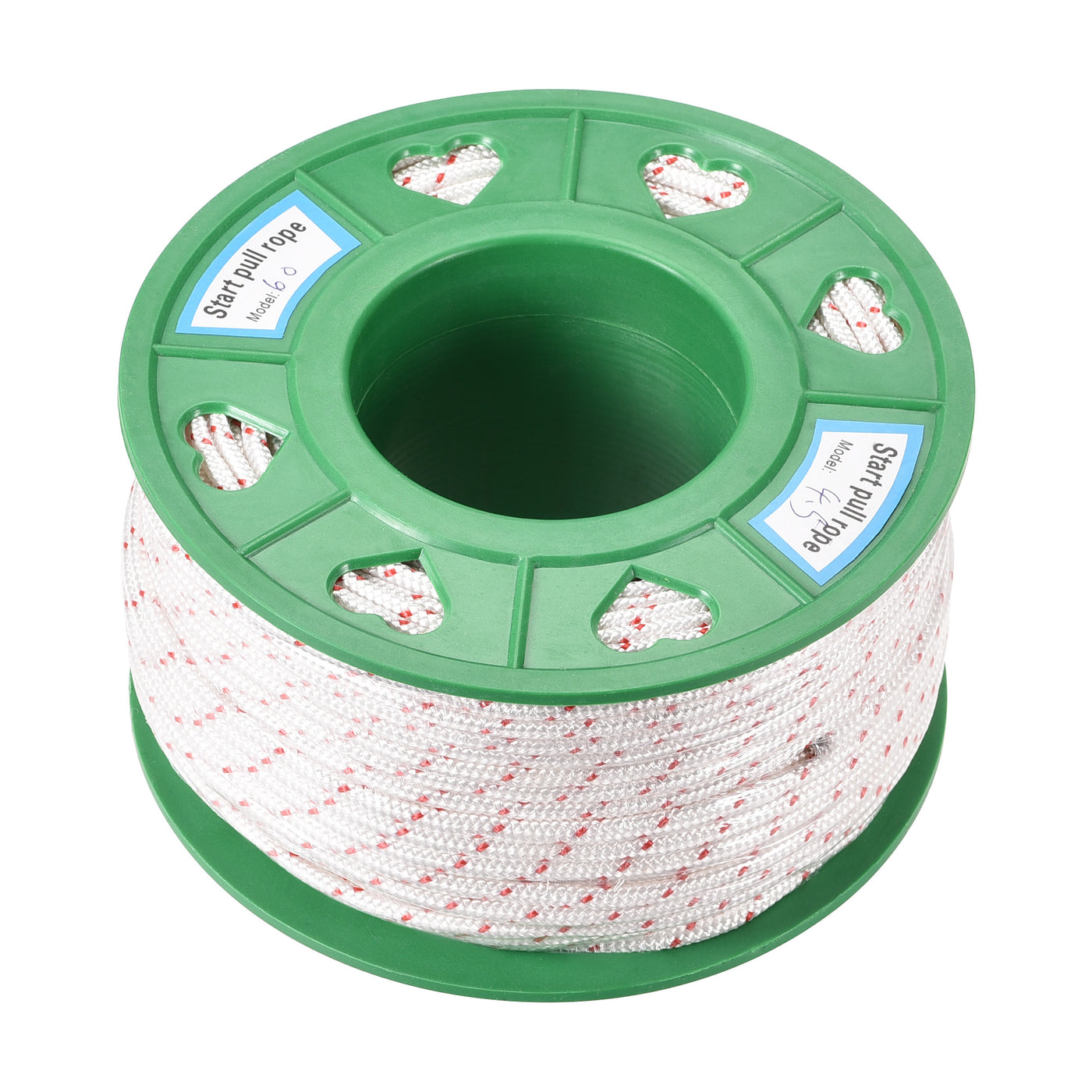 uxcell Uxcell Recoil start Rope 4.5mm 3/16 Inch Dia 60m 196ft Polyester Pull Cord White Red for Lawn Mower Trimmer Engine Replacement Part