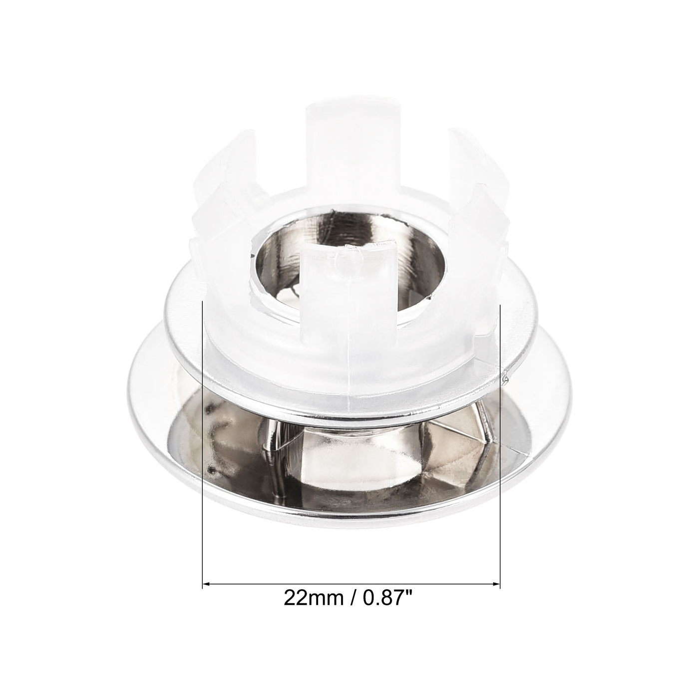 uxcell Uxcell Sink Basin Trim Overflow Cover Insert in Hole Round Caps Silver Tone 33 x 20mm 12pcs