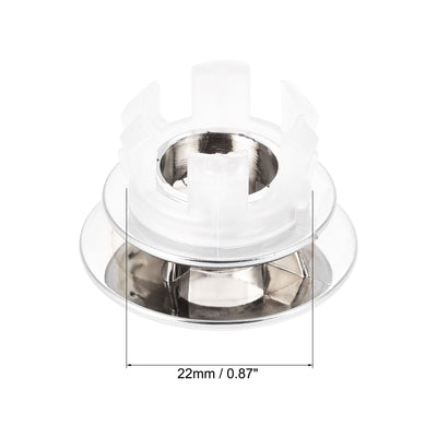 Harfington Uxcell Sink Basin Trim Overflow Cover Insert in Hole Round Caps Silver Tone 33 x 20mm 12pcs
