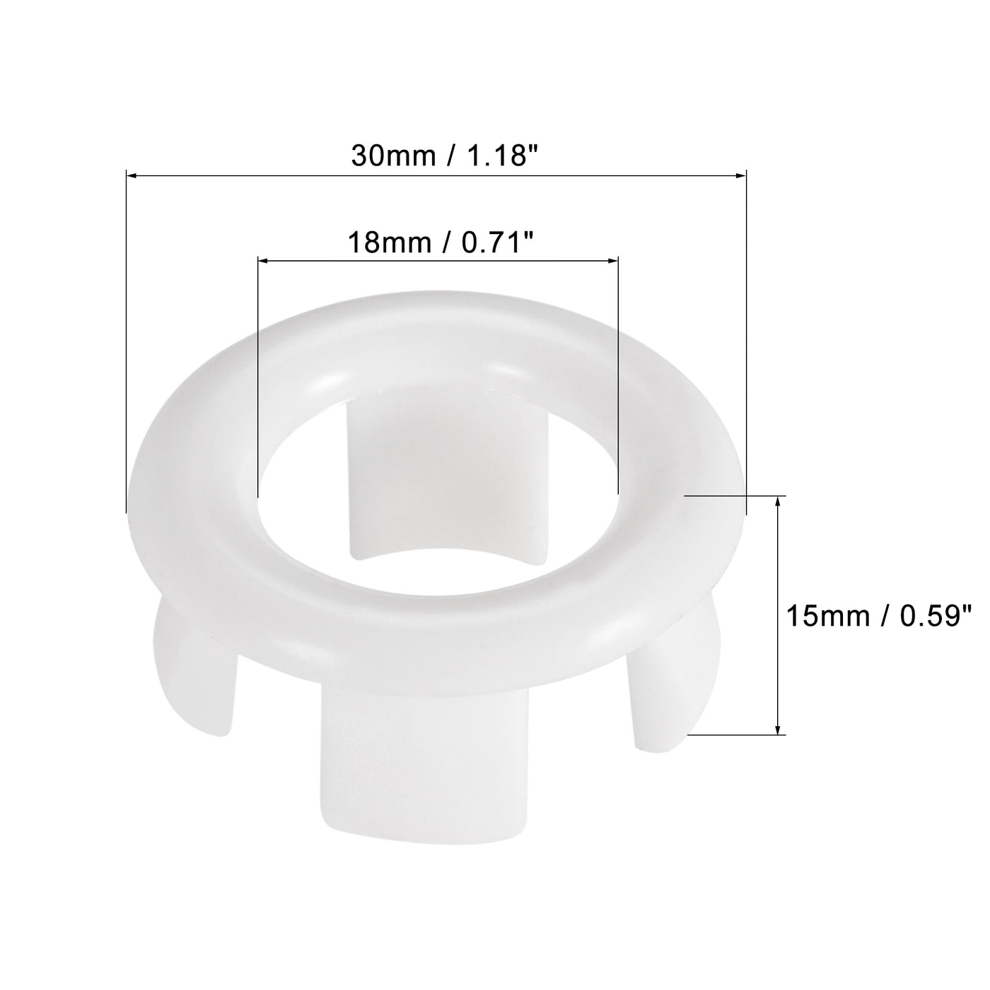 uxcell Uxcell Sink Basin Trim Overflow Cover Insert in Hole Ring Covers Caps White 24pcs