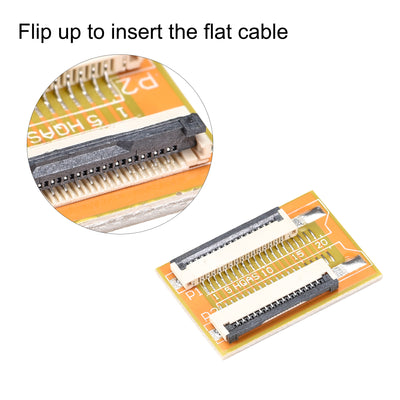 Harfington Uxcell A Type Flexible Flat Cable and Flip Up to Mount Adapter Kit,15P 1.0mm Pitch 20cm