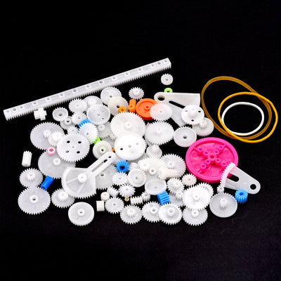 Harfington Uxcell 89 Pcs Plastic Gear Package Kit DIY Gear Assortment accessories set for Motor Car Robot Various Gear Axle Belt Bushings