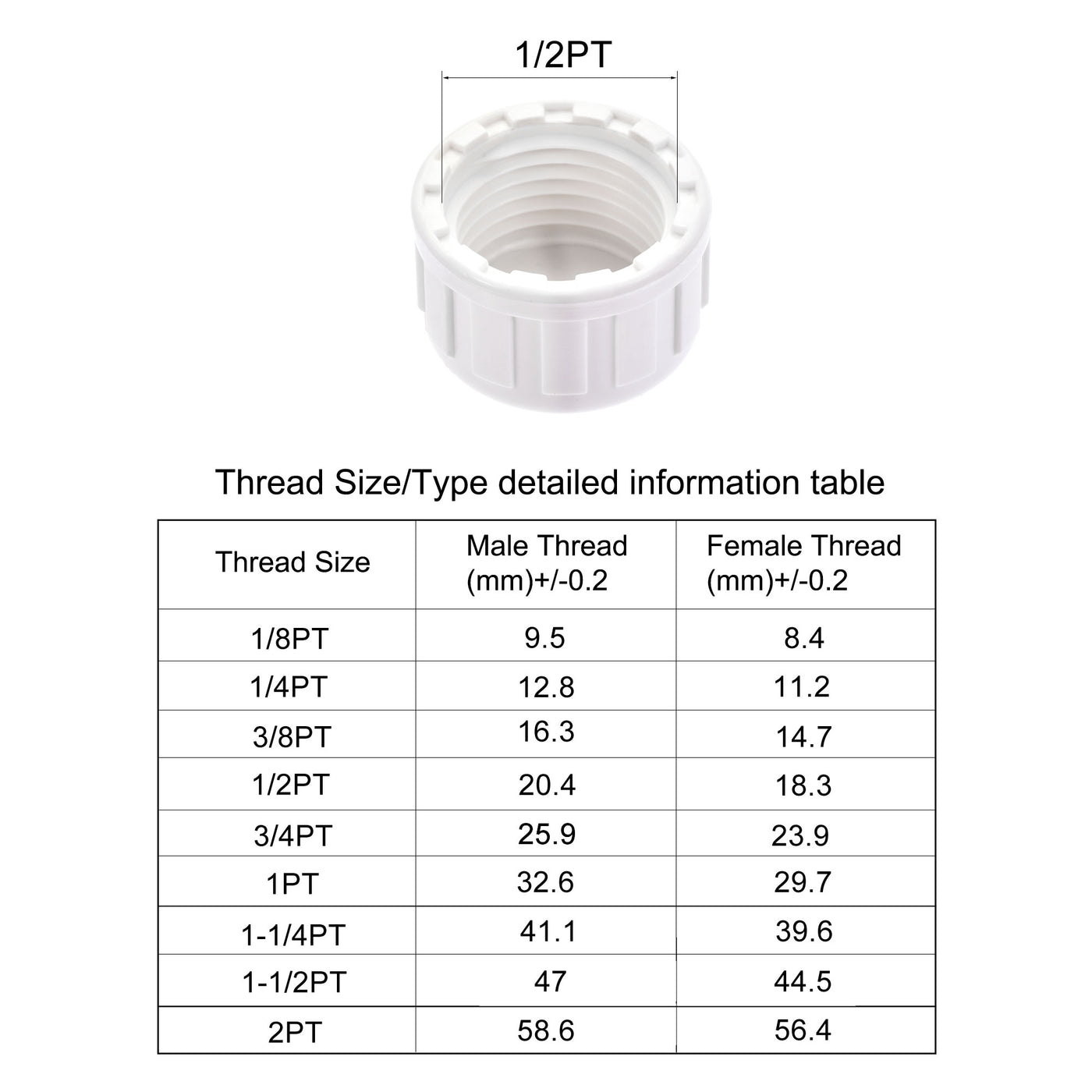 Harfington G Pipe Fitting Cap, PVC Female Thread Hose Connector, for Garden and Outdoor Water Pipes End, 20Pcs