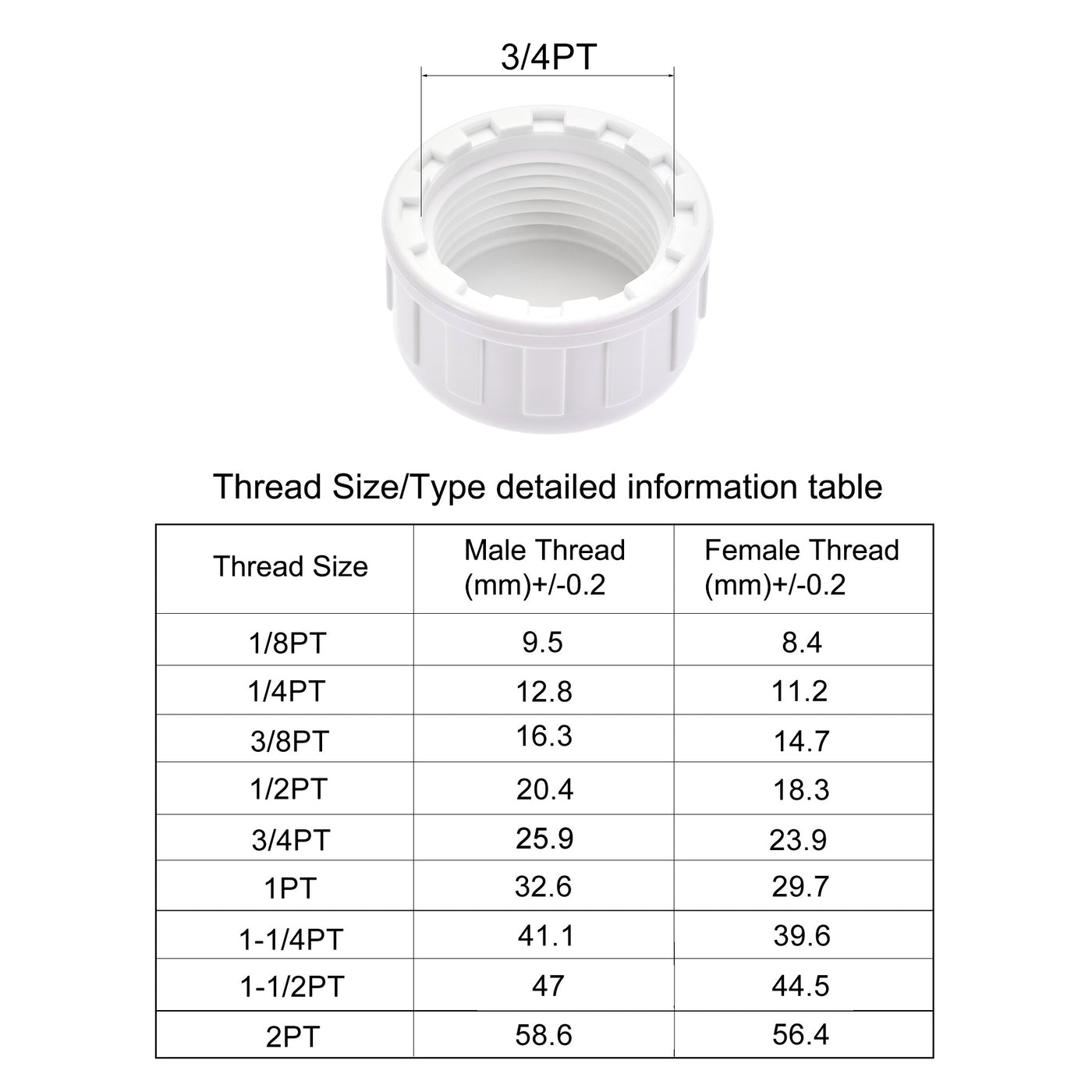 Harfington G Pipe Fitting Cap, PVC Female Thread Hose Connector, for Garden and Outdoor Water Pipes End, 20Pcs