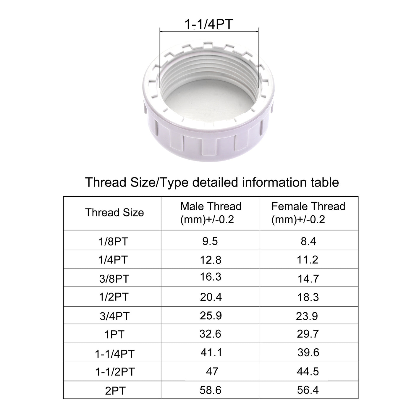 Harfington G Pipe Fitting Cap, PVC Female Thread Hose Connector, for Garden and Outdoor Water Pipes End