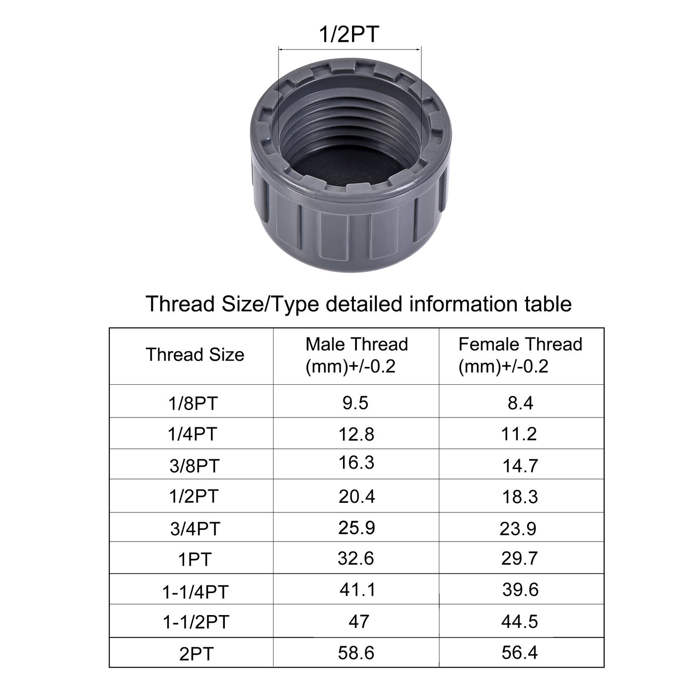 Harfington G Pipe Fitting Cap, PVC Female Thread Hose Connector, for Garden and Outdoor Water Pipes End, 20Pcs