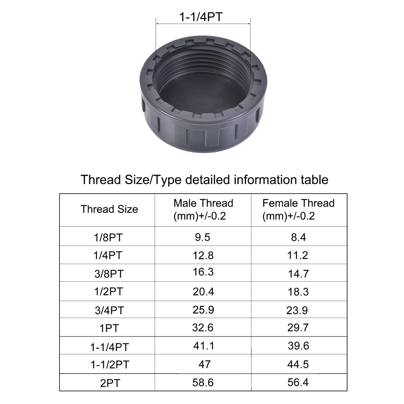 Harfington G Pipe Fitting Cap, PVC Female Thread Hose Connector, for Garden and Outdoor Water Pipes End