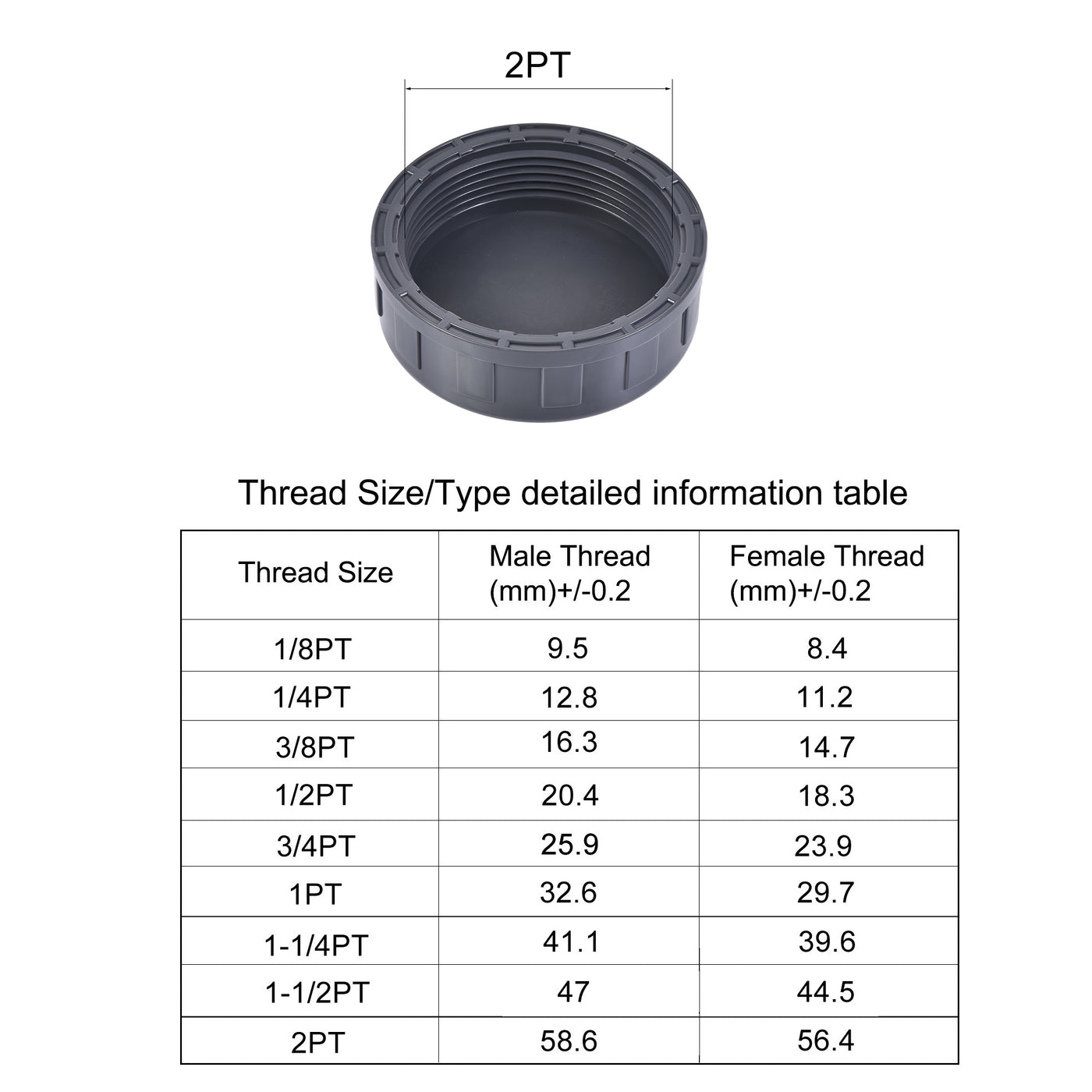 Harfington G Pipe Fitting Cap, PVC Female Thread Hose Connector, for Garden and Outdoor Water Pipes End