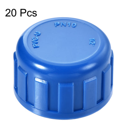 Harfington G Pipe Fitting Cap, PVC Female Thread Hose Connector, for Garden and Outdoor Water Pipes End, 20Pcs