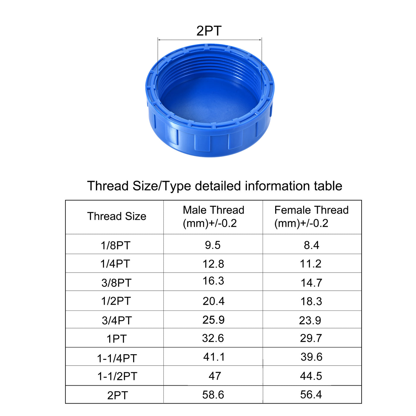 Harfington G Pipe Fitting Cap, PVC Female Thread Hose Connector, for Garden and Outdoor Water Pipes End