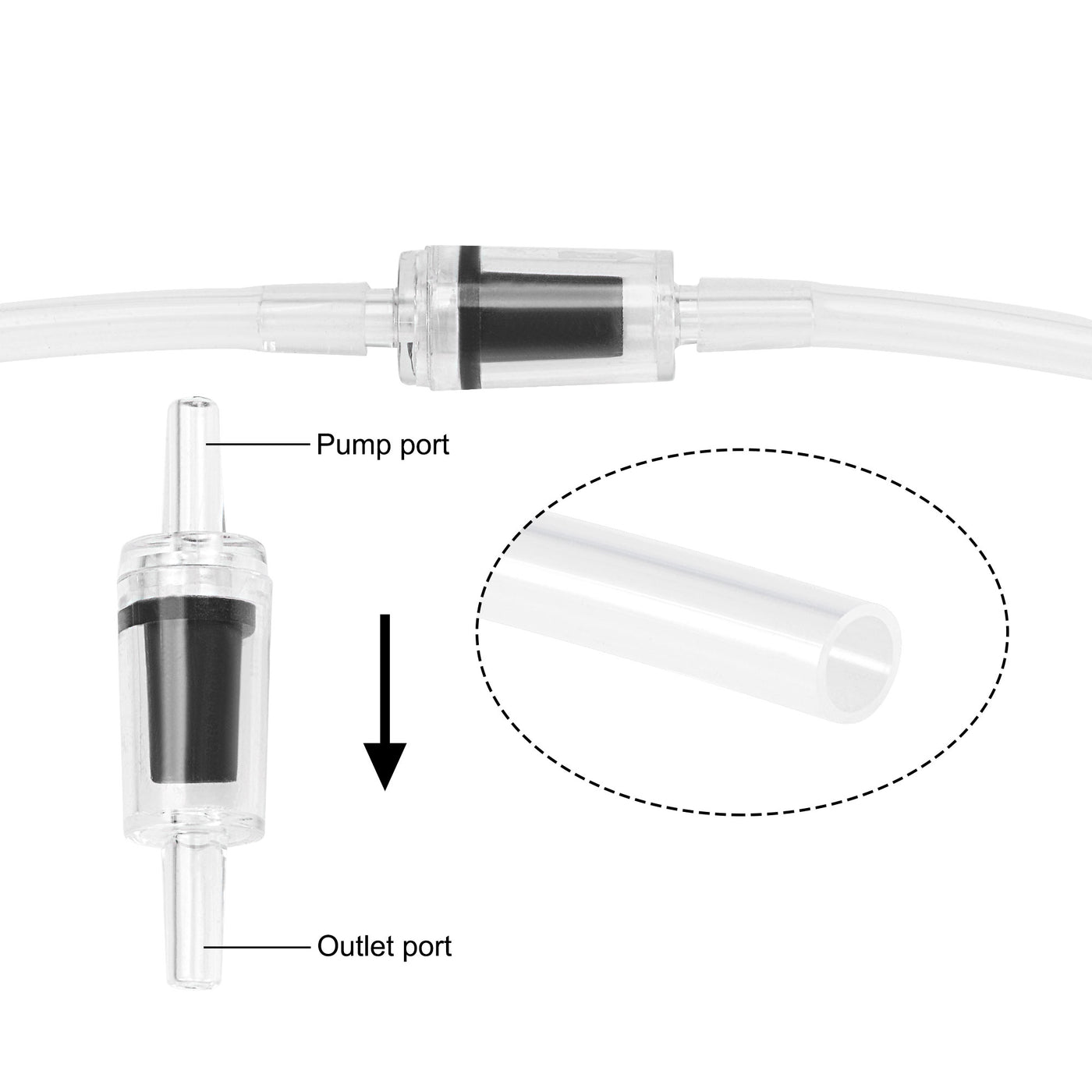 uxcell Uxcell Silicone Tubing 4mm ID 6mm(1/4") OD 10m Aquarium Pump Hose Rubber Tube Clear with Check Valves, Suction Cups, Connectors