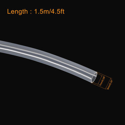 Harfington Uxcell Silicone Tubing 7mm ID 9mm OD 1.5m Silicone Rubber Tube Air Hose Water Pipe Clear with Clamps