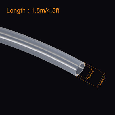 Harfington Uxcell Silicone Tubing 10mm ID 14mm OD 1.5m Silicone Rubber Tube Air Hose Water Pipe Clear with Clamps