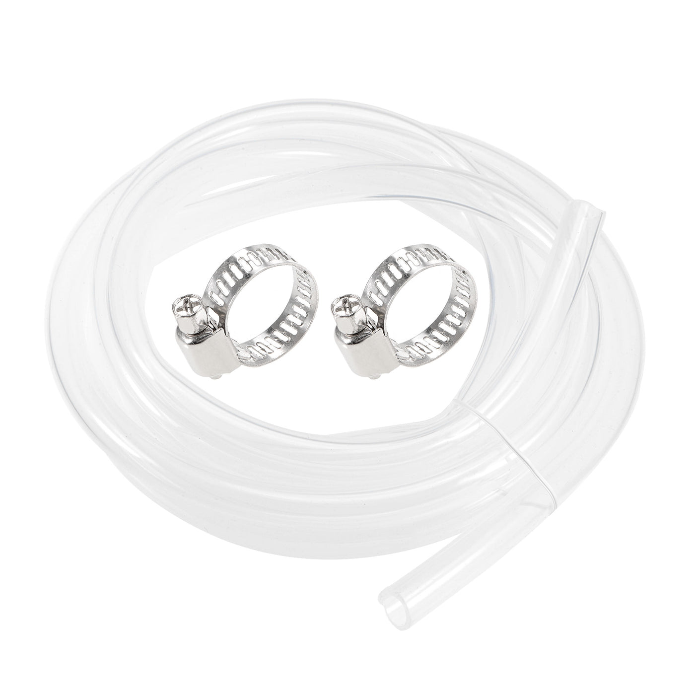 Harfington Silicone Tubing 12mm ID 16mm OD 10ft Silicone Rubber Tube Air Hose Water Pipe Clear with Clamps