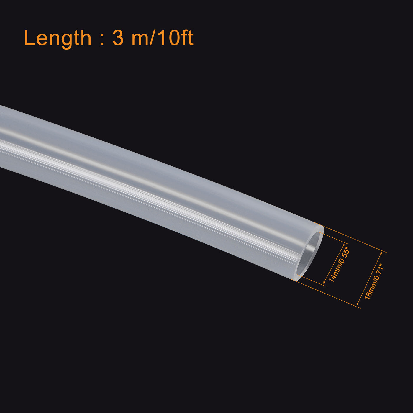 Harfington Silicone Tubing 14mm ID 18mm OD 10ft Silicone Rubber Tube Air Hose Water Pipe Clear with Clamps