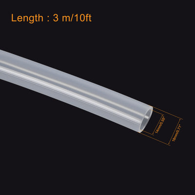 Harfington Silicone Tubing 14mm ID 18mm OD 10ft Silicone Rubber Tube Air Hose Water Pipe Clear with Clamps