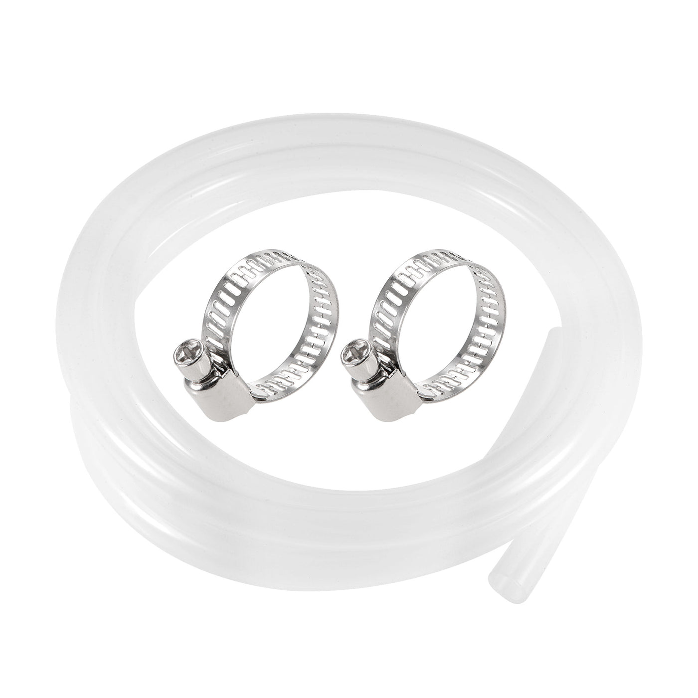 Harfington Silicone Tubing 14mm ID 18mm OD 10ft Silicone Rubber Tube Air Hose Water Pipe Clear with Clamps