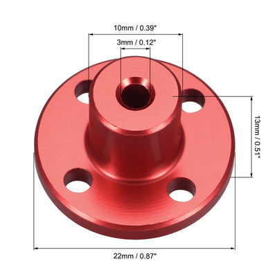 Harfington H13xD10 Rigid Flange Coupling Motor Shaft Coupler DIY 2pcs