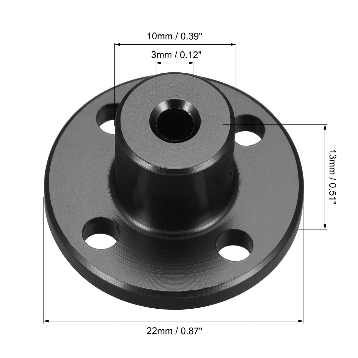 Harfington H13xD10 Rigid Flange Coupling Motor Shaft Coupler DIY 4pcs