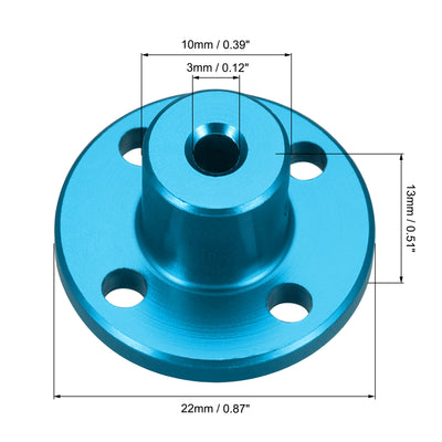 Harfington H13xD10 Rigid Flange Coupling Motor Shaft Coupler DIY 2pcs
