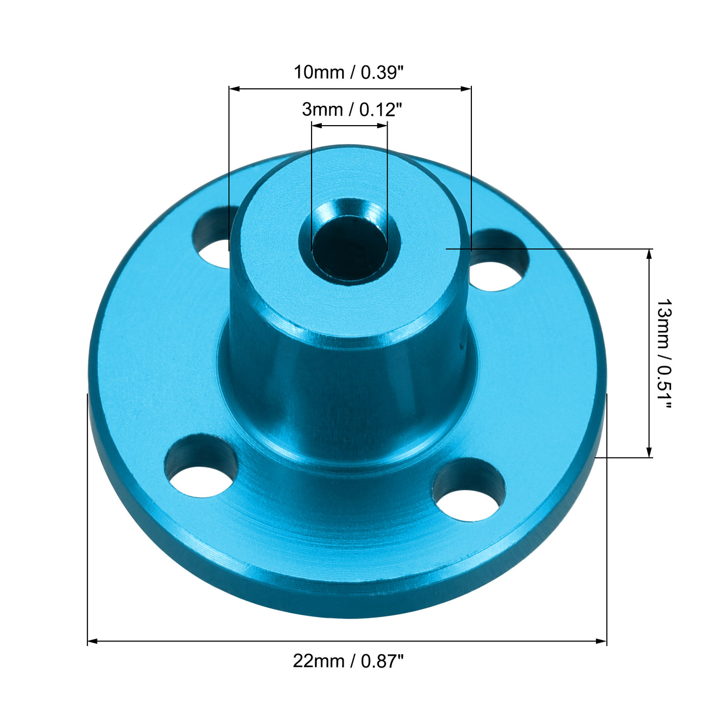 Harfington H13xD10 Rigid Flange Coupling Motor Shaft Coupler DIY 4pcs