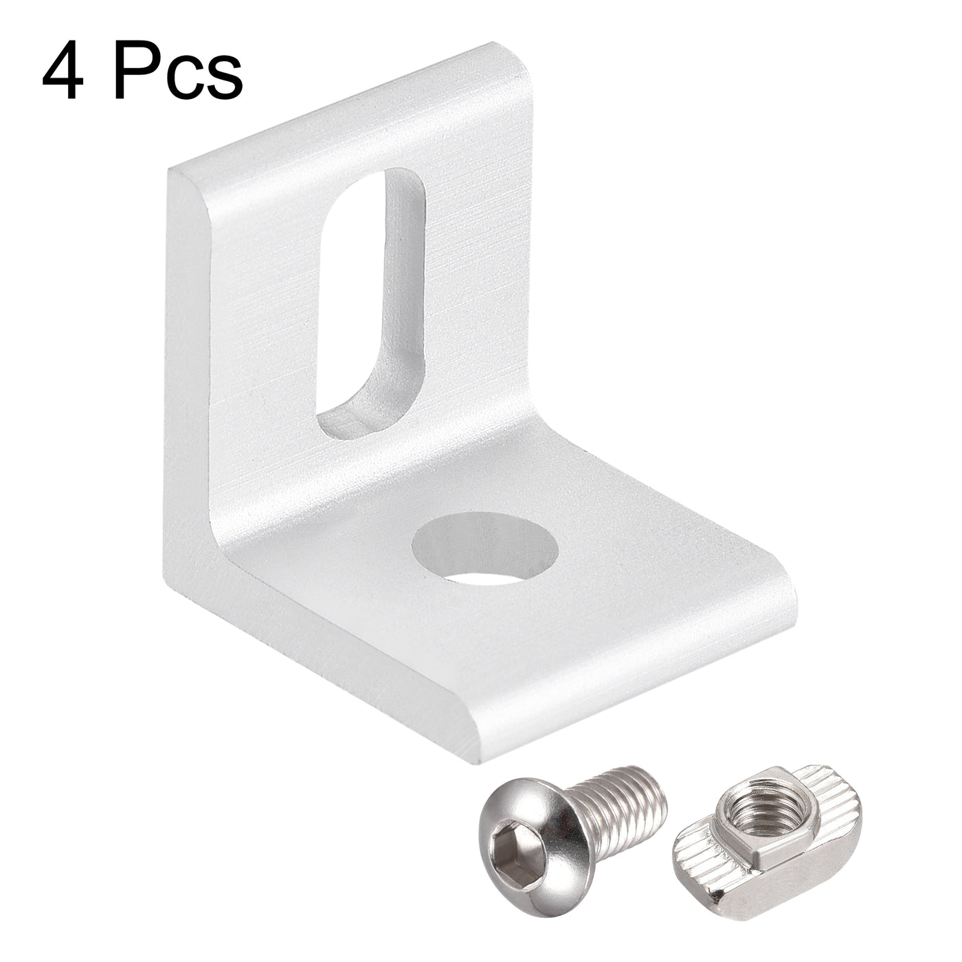 uxcell Uxcell Inside Corner Brace Angle Bracket Fastener L Shape 20mmx20mmx18mm with Screws and Nut for 2020 Series Aluminum Extrusion Profile , 4pcs