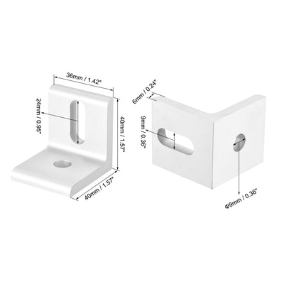 Harfington Uxcell Inside Corner Brace Angle Bracket L Shape 40mmx40mmx36mm with M8 Screws and Nut for Aluminum Extrusion Profile