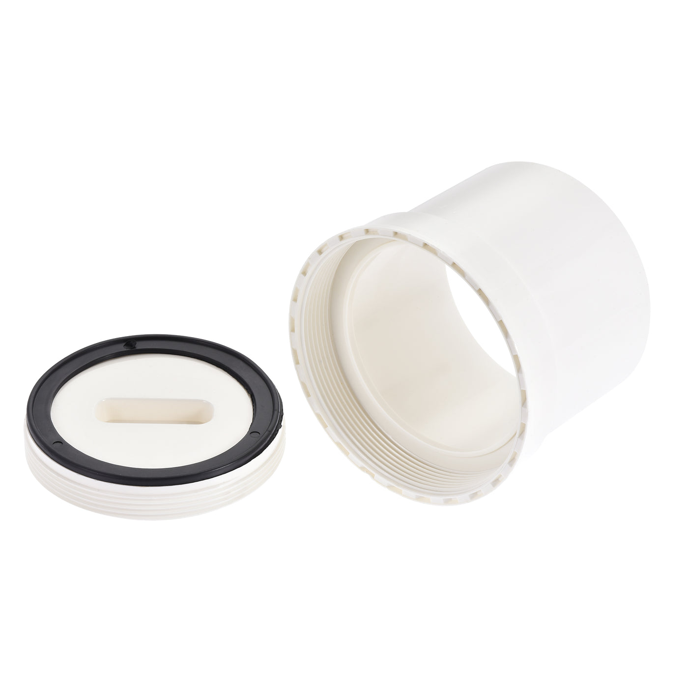 uxcell Uxcell PVC Pipe Fitting, 110x91mm 2pcs, Cleanout Adapter White
