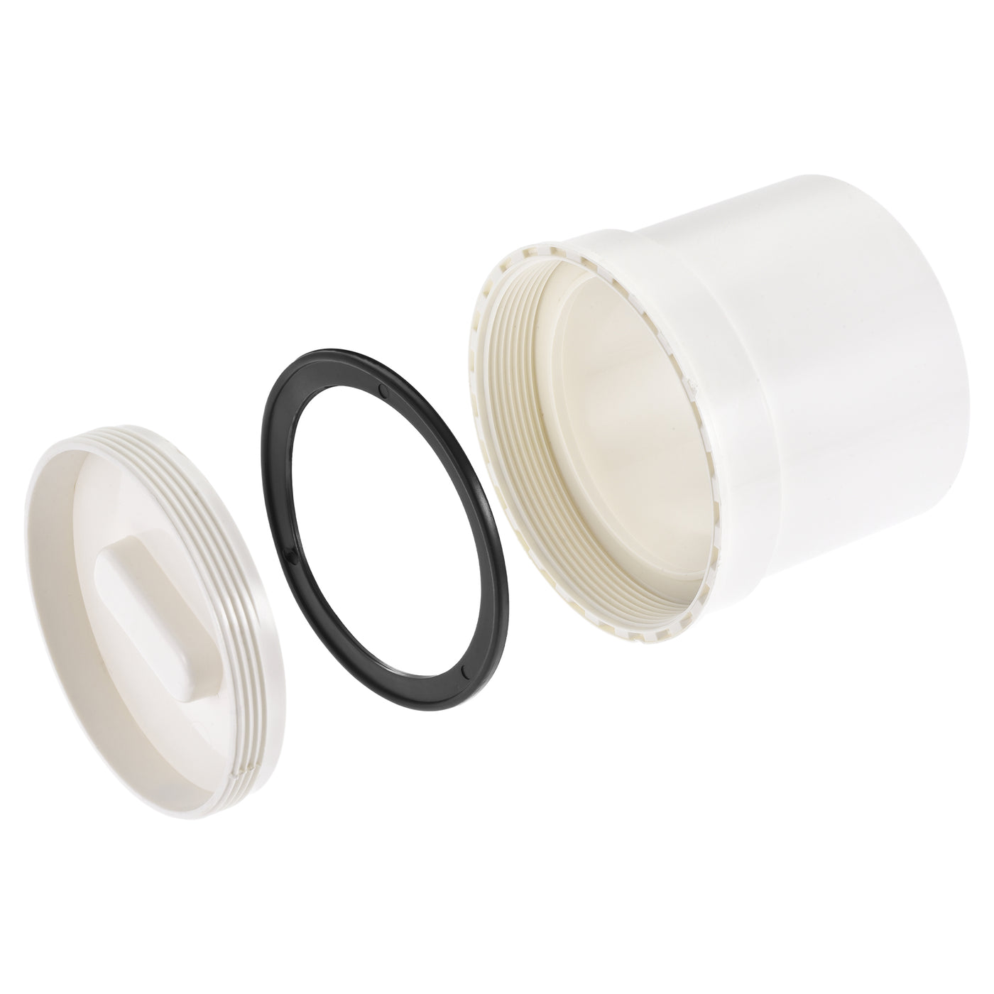 uxcell Uxcell PVC Pipe Fitting, 110x91mm 2pcs, Cleanout Adapter White