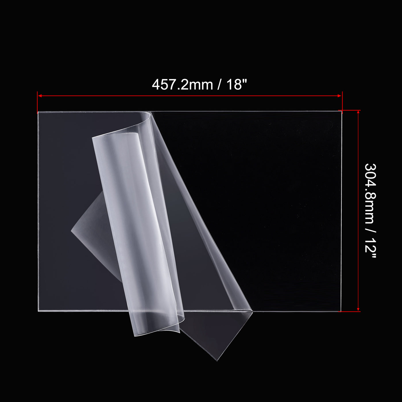 uxcell Uxcell 1pcs Acrylic Sheet,Clear,1/16" Thick,304.8 x 457.2mm,Plastic Board