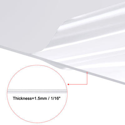 Harfington Uxcell 1pcs Acrylic Sheet,Clear,1/16" Thick,304.8 x 457.2mm,Plastic Board