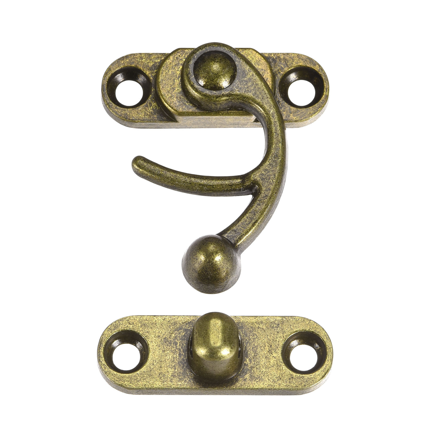 uxcell Uxcell Antique Vintage Lock Clasp Right Latch Hook Hasp 45mmx39mm Swing Arm Latch Bronze Tone 4 Pcs