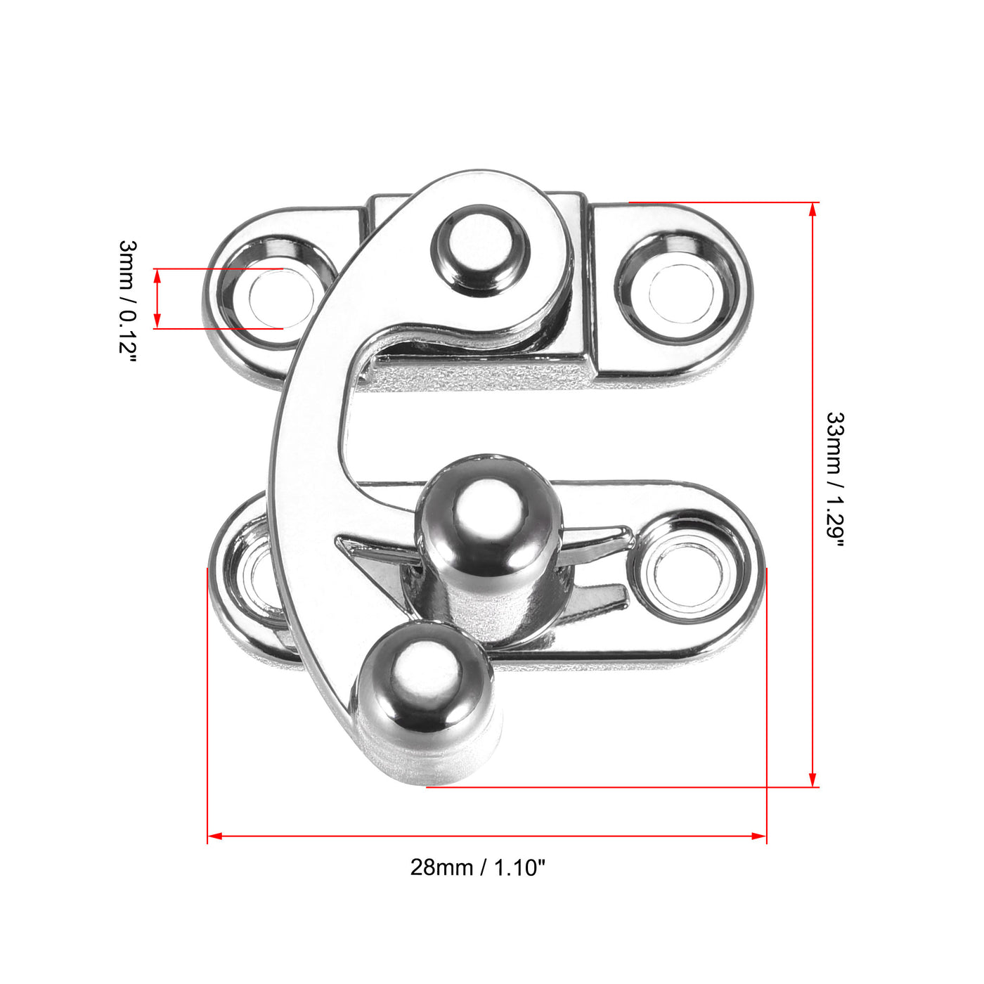 uxcell Uxcell Antique Vintage Lock Clasp Left Latch Hook Hasp 33mmx28mm Swing Arm Latch Silver Tone 5 Pcs