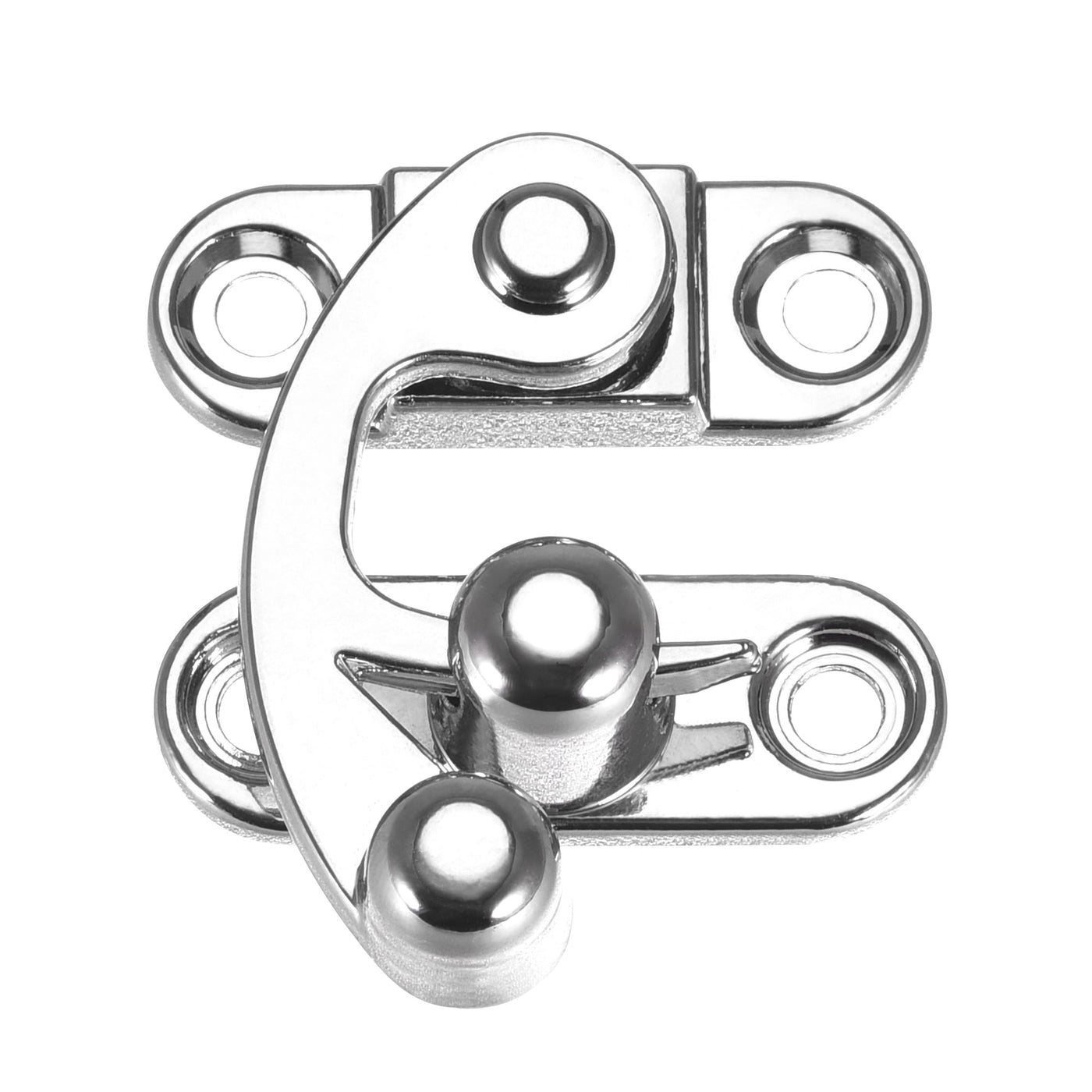 uxcell Uxcell Antique Vintage Lock Clasp Left Latch Hook Hasp 33mmx28mm Swing Arm Latch Silver Tone 5 Pcs