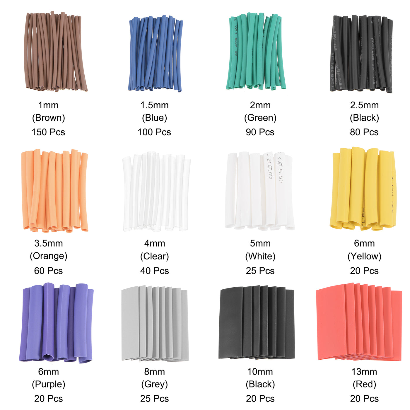 uxcell Uxcell 650pcs 3:1 Adhesive Heat Shrink Tubing Kit, Heat Shrink Tubes Wire Wrap 11 Sizes