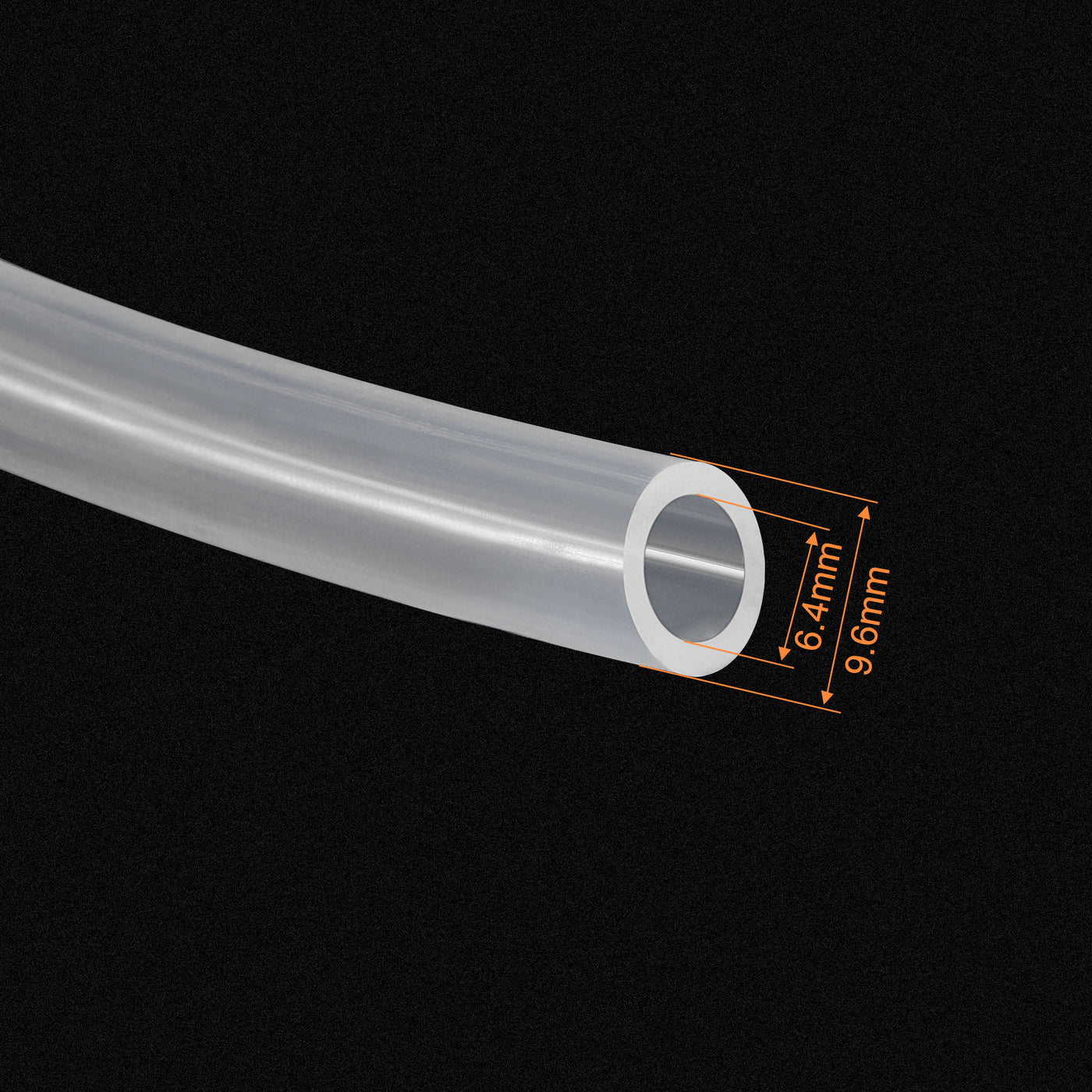 uxcell Uxcell Clear Silicone Tubing, 1/4"(6.4mm) ID 3/8"(9.6mm) OD 1/16" Wall 10ft, Flexible Silicone Tube for Air Water Pipe Pump Transfer