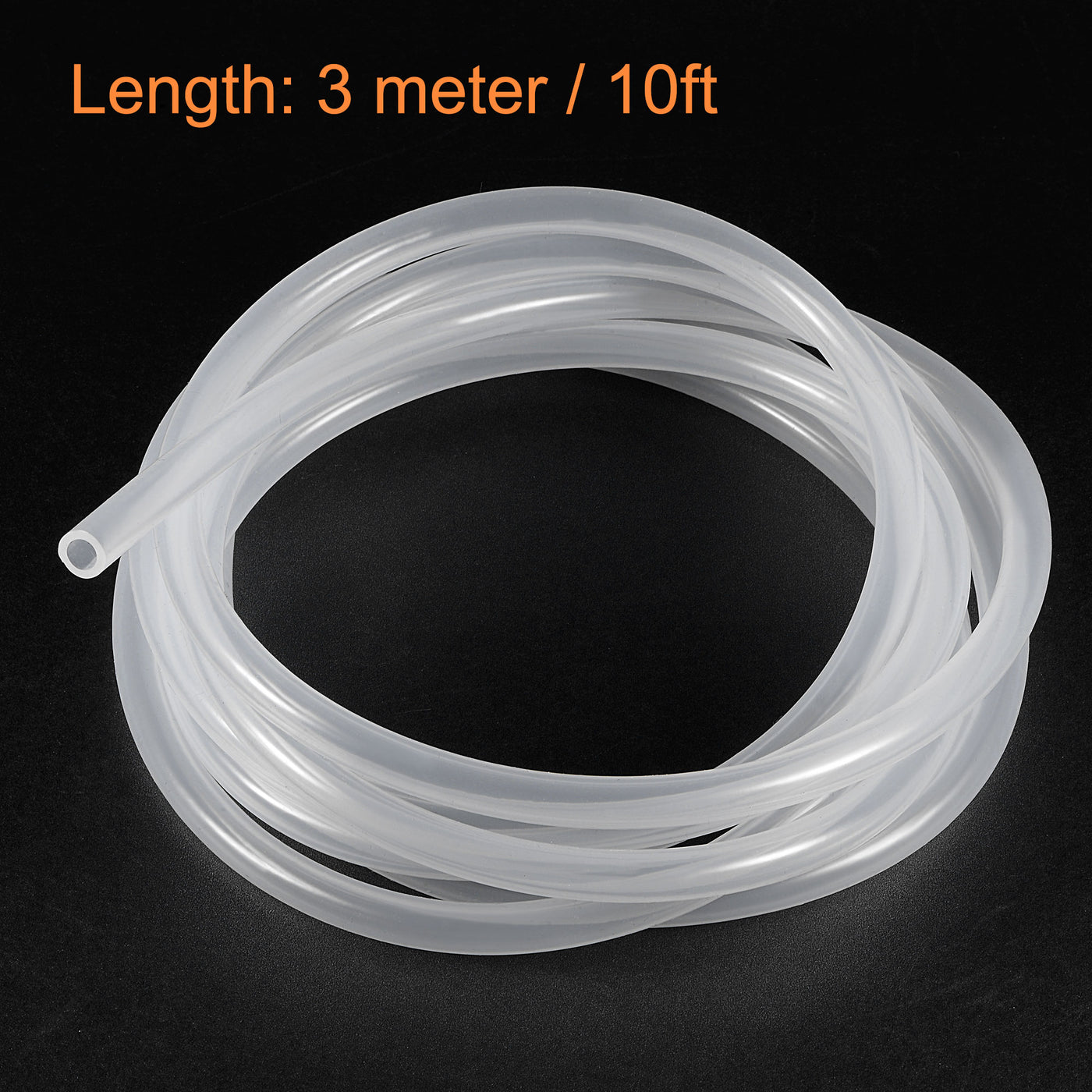uxcell Uxcell Clear Silicone Tubing, 1/4"(6.4mm) ID 3/8"(9.6mm) OD 1/16" Wall 10ft, Flexible Silicone Tube for Air Water Pipe Pump Transfer