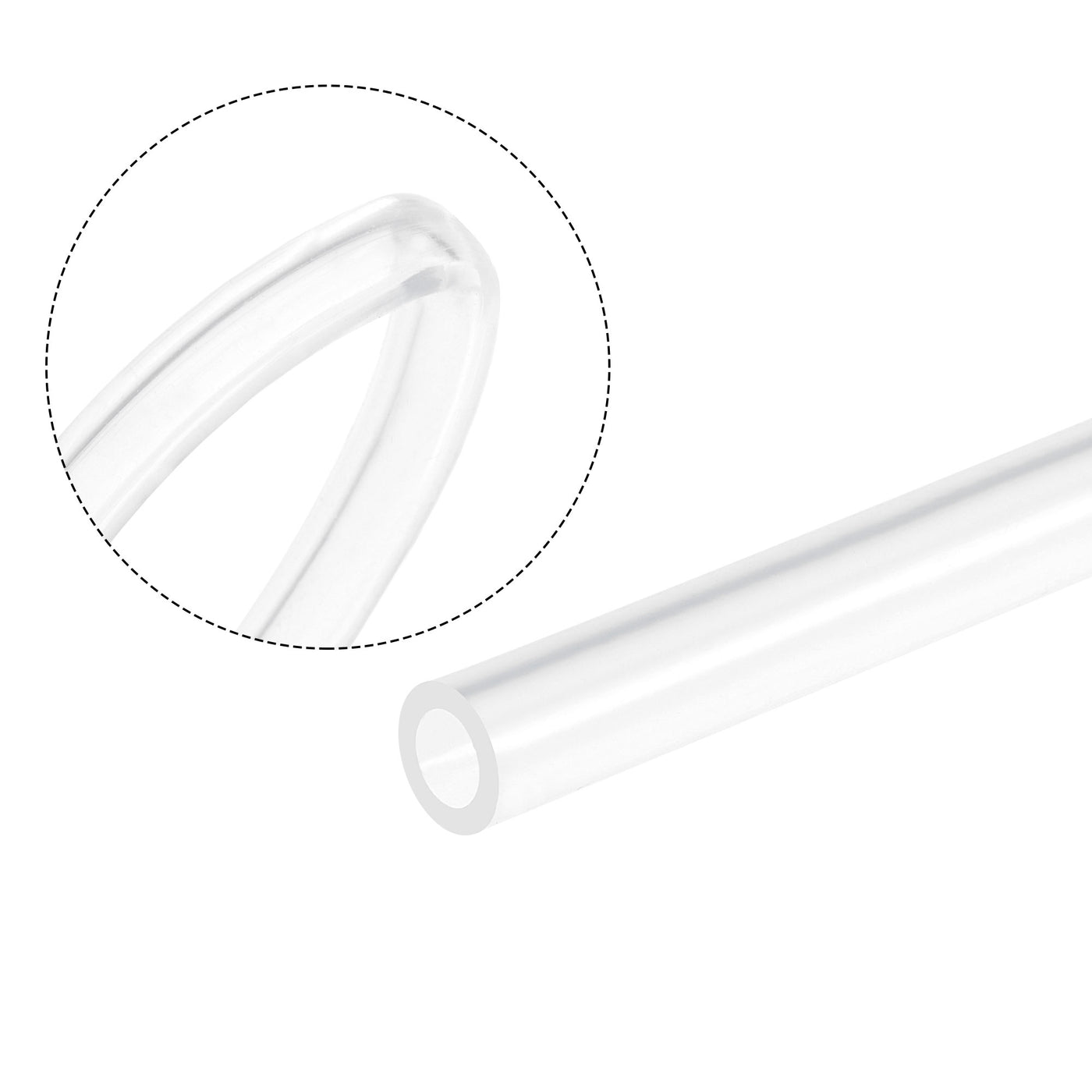 uxcell Uxcell Clear Silicone Tubing, 1/4"(6.4mm) ID 3/8"(9.6mm) OD 1/16" Wall 10ft, Flexible Silicone Tube for Air Water Pipe Pump Transfer