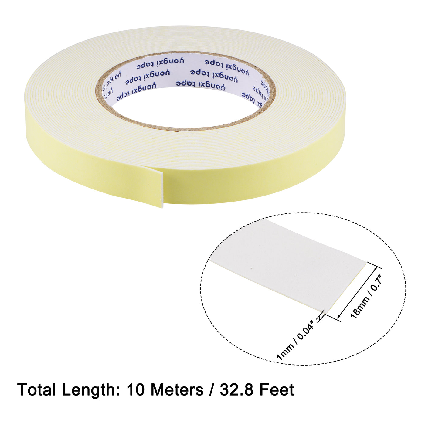 uxcell Uxcell Sealing Foam Tape 18mmx1mmx10m EVA Self Adhesive Window Doors Weather Strip