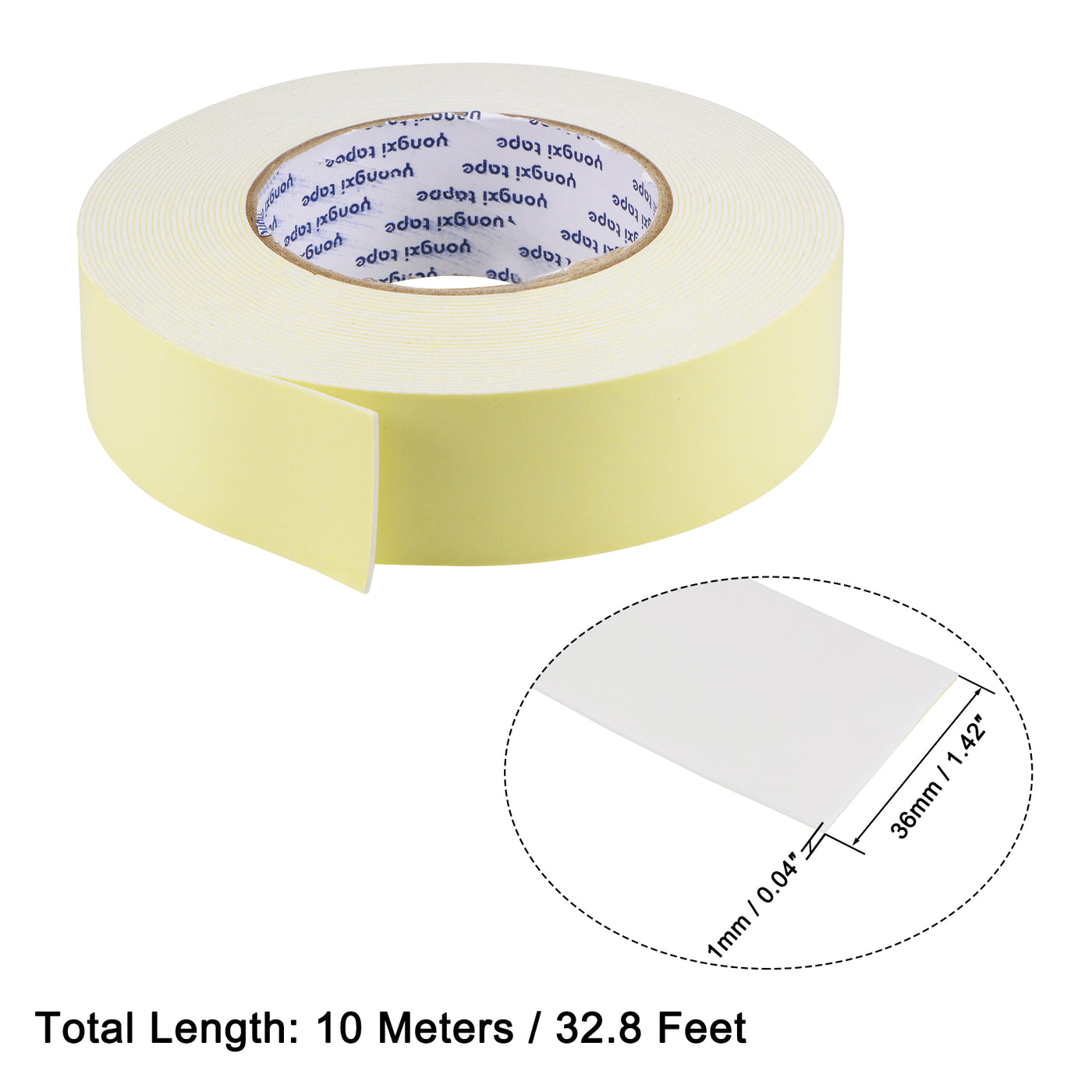 uxcell Uxcell Sealing Foam Tape 36mmx1mmx10m EVA Self Adhesive Window Doors Weather Strip