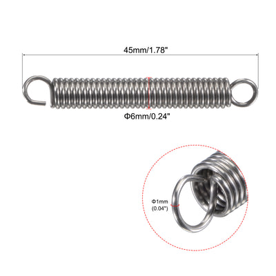Harfington Extended Compression Spring,304 Stainless Steel, Polished, Dual Hook