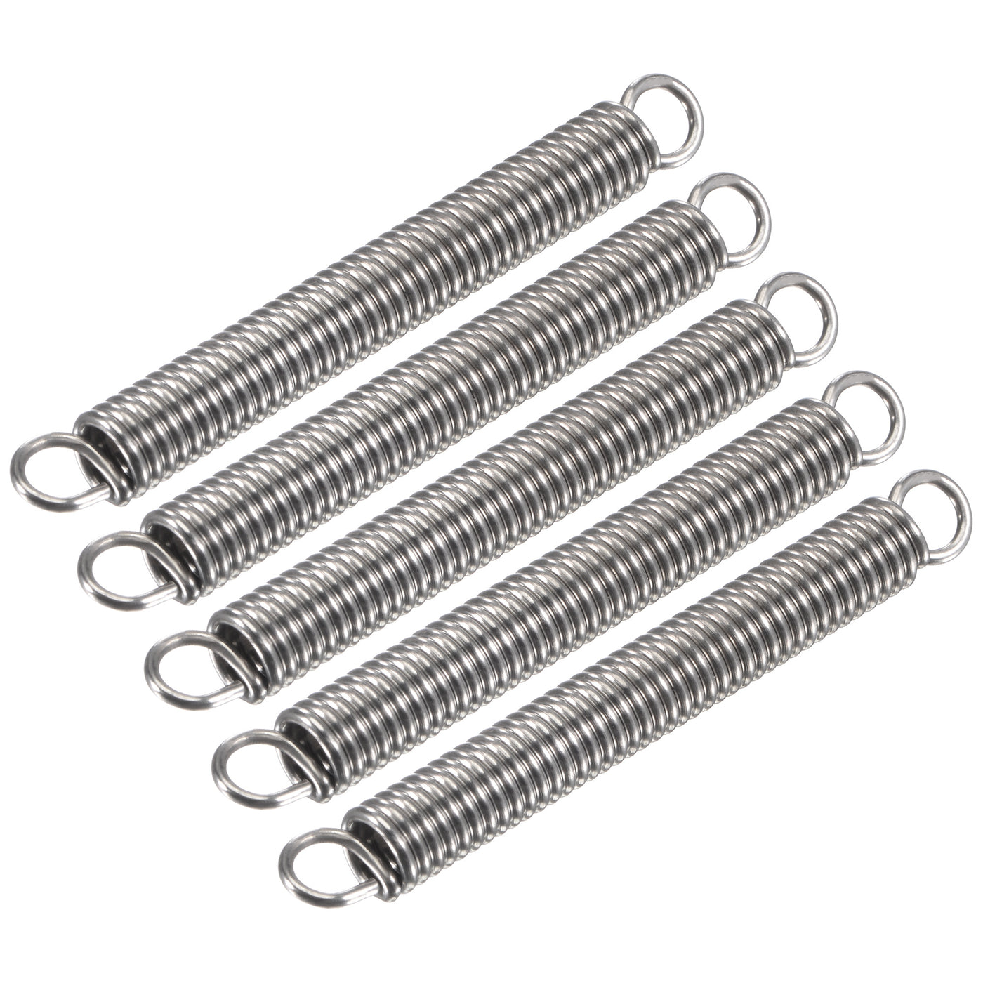 uxcell Extended Compression Spring,304 Stainless Steel, Polished, Dual Hook
