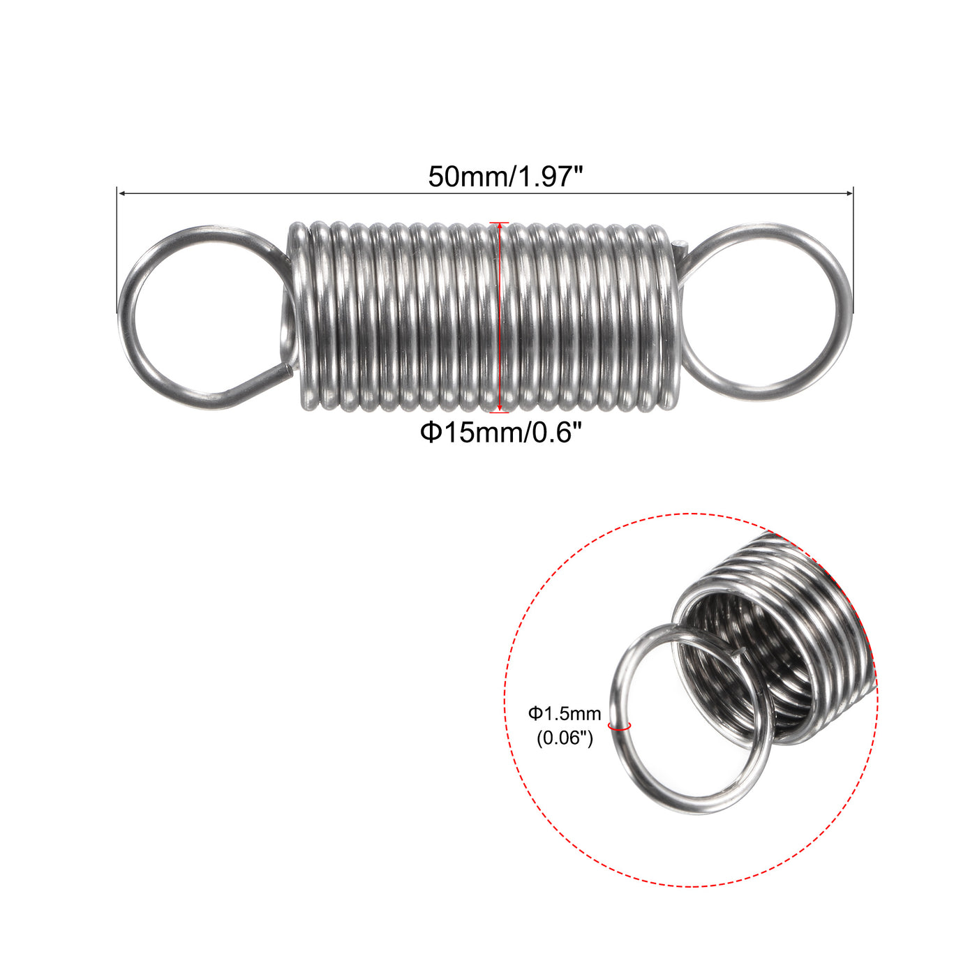 uxcell Extended Compression Spring, Load Capacity, Polished