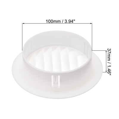 Harfington Uxcell Round Vent Cover, PP Plastic Detachable Air Vent Exhaust Louver for 4" - 4.3" Diameter Hole