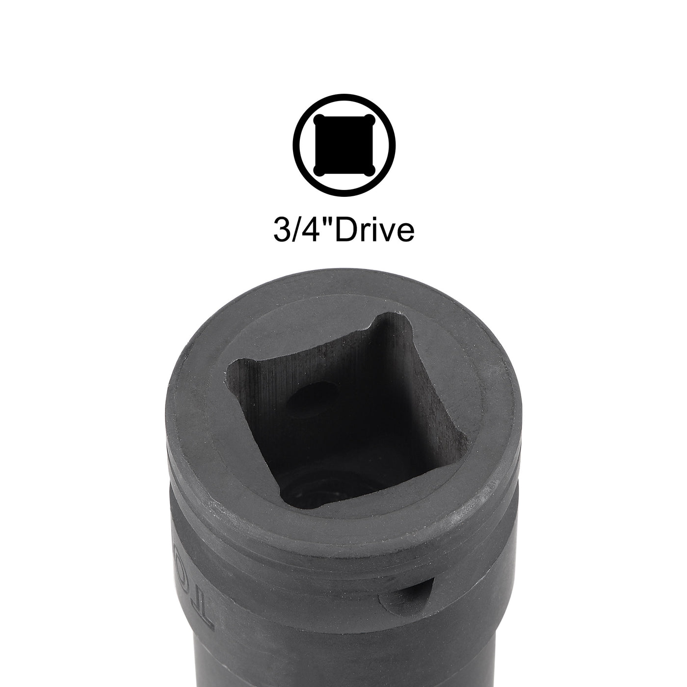 Harfington Square Drive 12-Point Impact Socket, CR-MO Steel, Standard Metric