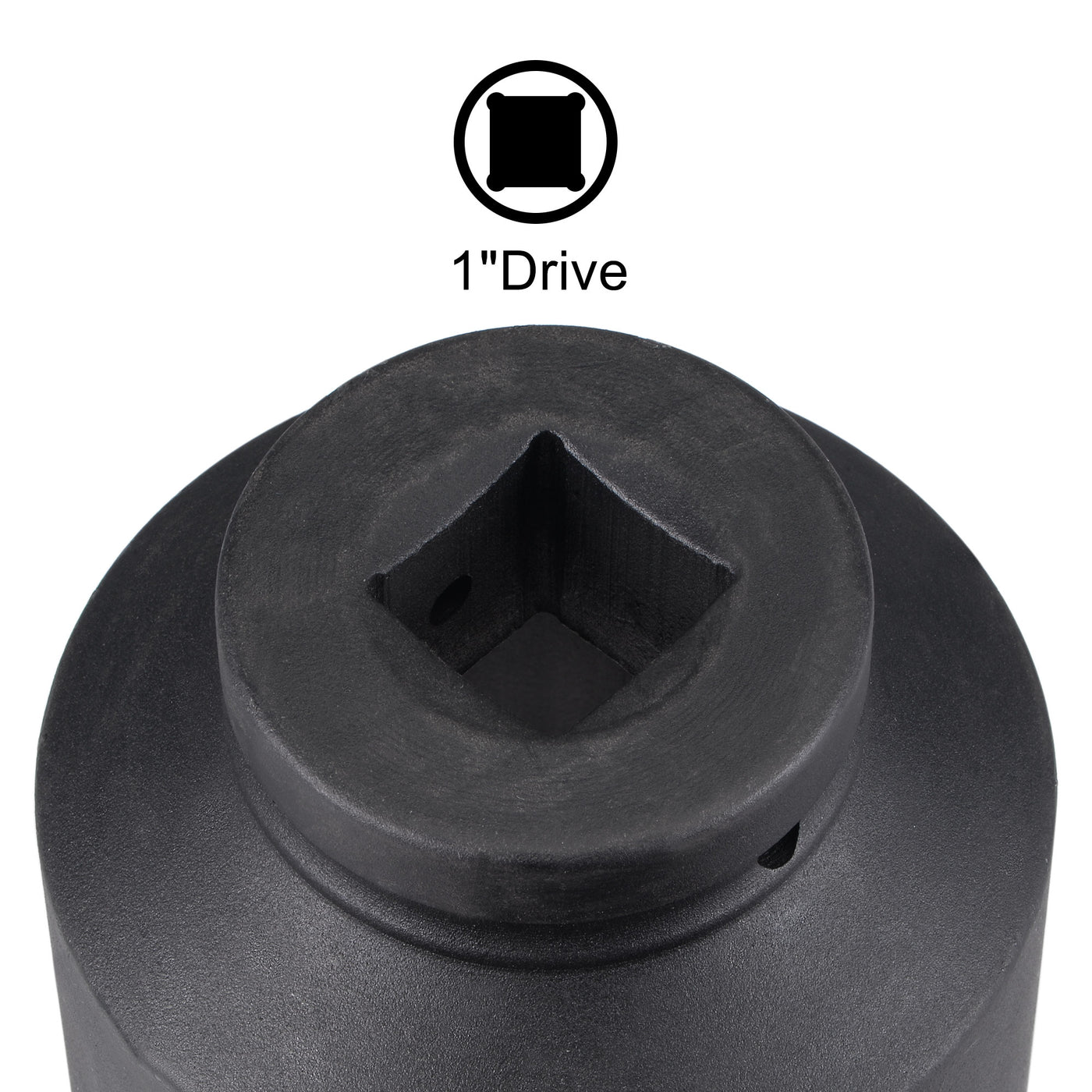 uxcell Uxcell 1-Inch Drive 75mm 12-Point Impact Socket, CR-MO Steel 100mm Length, Standard Metric Sizes