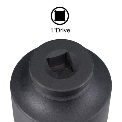Harfington Uxcell 1-Inch Drive 85mm 12-Point Impact Socket, CR-MO Steel 102mm Length, Standard Metric Sizes
